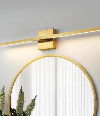 Gold Bathroom Vanity Light Fixtures - 30 inch Rotatable Modern LED Vanity Lights for Bathroom with 3500K Warm Light Brushed Bath Wall Sconce Over Mirror