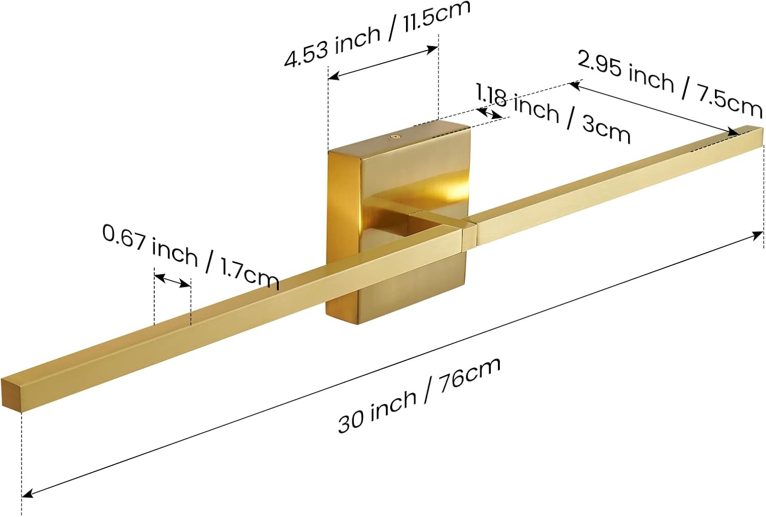 Gold Bathroom Vanity Light Fixtures - 30 inch Rotatable Modern LED Vanity Lights for Bathroom with 3500K Warm Light Brushed Bath Wall Sconce Over Mirror - Image 7