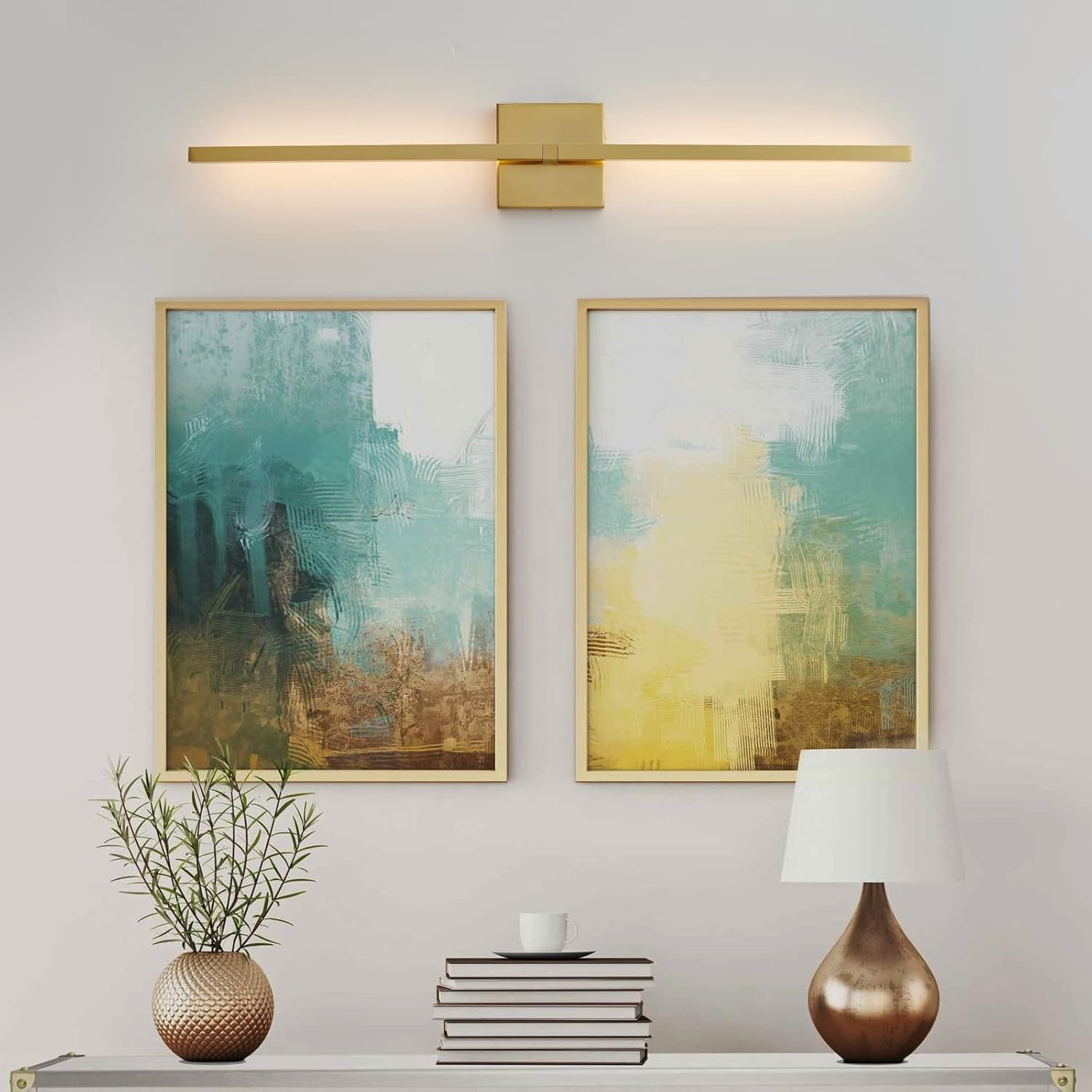 Gold Bathroom Vanity Light Fixtures - 30 inch Rotatable Modern LED Vanity Lights for Bathroom with 3500K Warm Light Brushed Bath Wall Sconce Over Mirror - Image 8